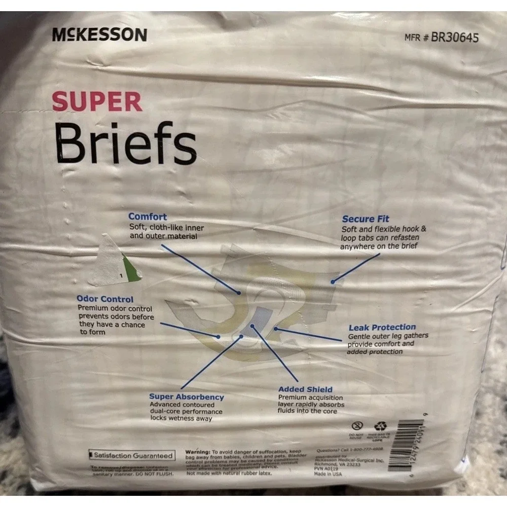 McKesson Super Briefs Adult disposable Moderate underwear  X-Large 15 Count
